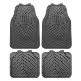 Set covorase auto universale PVC negre AMiO CM-02, 4 piese, suprafata antiderapanta, pentru majoritatea modelelor de autoturisme, fata 70 x 46 cm,