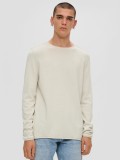 Pulover subtire barbati, cu decolteu la baza gatului, Gri deschis, S, 2XL, XL