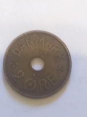 Moneda 2 ore 1928 Danemarca foto