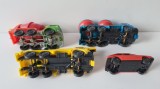 Cumpara ieftin Lot 3 jucarii vechi masinute plastic, machete colectie Joy Toy: Autobetoniera 32, Automacara 33, Autotransport cu tamburi 34, Grecia anii '70 + BONUS