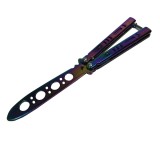 Briceag fluture de antrenament IdeallStore&reg;, otel inoxidabil, Rainbow Training, multicolor, 21.5 cm