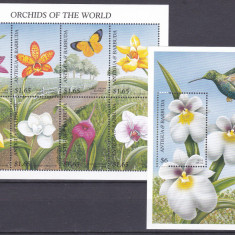 DB1 Flora Orhidee Pasari Colibri Antigua & Barbuda 1997 MS + SS MNH