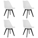 Cumpara ieftin Set 4 scaune bucatarie/living, Artool, Mark, PP alb, picioare negre, 49x55.5x82.5 cm