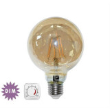 Bec glob auriu &Oslash; 95 cu LED COG dimabil 6W (&asymp;60w) lumina calda 600lm
