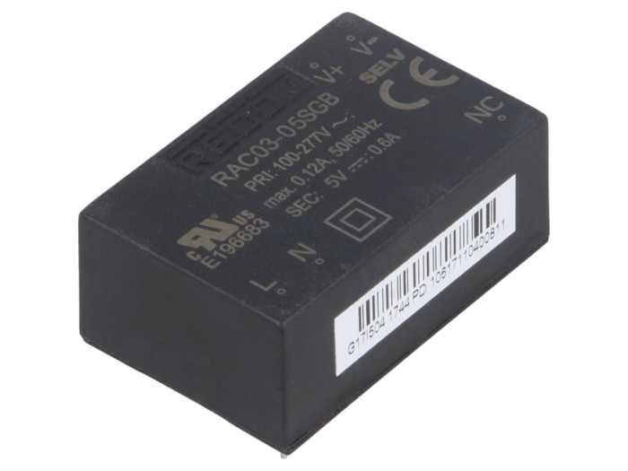 Convertor AC/DC 3W 5VDC 72% Eficiență