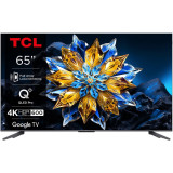 Televizor QLED TCL 65C655, 164 cm, Smart Google TV, 4K Ultra HD, Clasa F (Model 2024)