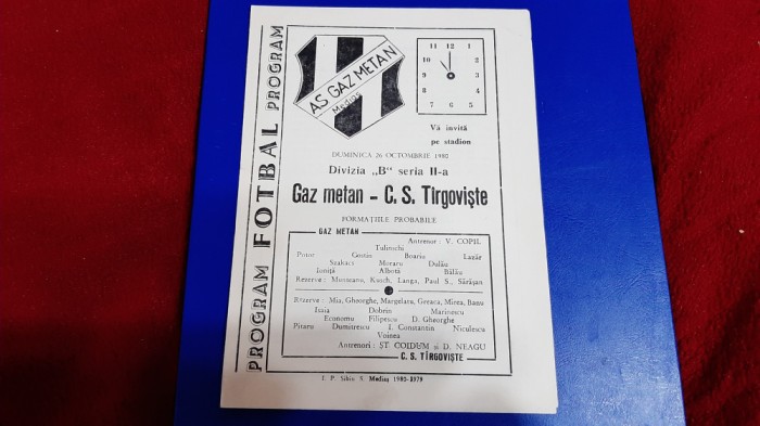 program Gaz M. Medias - CS Tirgoviste