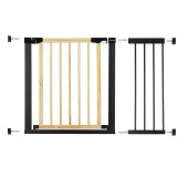 Poarta de siguranta Safety Gate pentru scari, ajustabila, din lemn cu structura otel, 103-110cm, negru maro Household NewTrend