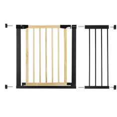 Poarta de siguranta Safety Gate pentru scari, ajustabila, din lemn cu structura otel, 103-110cm, negru maro Household NewTrend