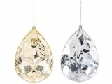 Set 2 ornamente brad Craciun plastic argintiu auriu cm 12,5 x 7,5 x 19 H