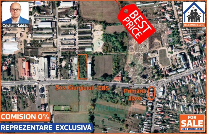 Teren 4967mp | Intravilan | Utilitati | Jilava - Sos. Giurgiului - E85