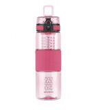 Sticla apa Uzspace Tritan, fara BPA cu capac 700ml roz Handy KitchenServ