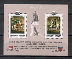 Ungaria 1982 - 250 de ani de la na?terea lui George Washington, Colita. MNH foto
