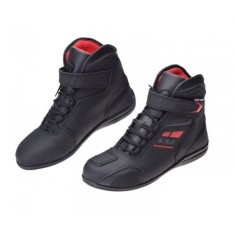 Ghete moto din piele intoarsa LS2 Garra WP negru/rosu marime 41