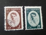 Serie completă 2 timbre Albania 1960 &ndash; 80 de ani de la nașterea lui Aleksand&euml;r Moisiu, ștampilată -A40