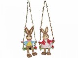 Cumpara ieftin Set 2 figurine Iepurasi Paste cu leagan 19x15x36 cm