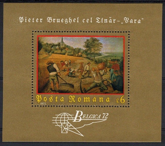C1975 - Romania 1972 - Belgica bloc neuzat,perfecta stare