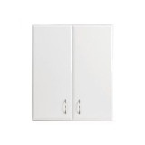 Dulap suspendat baie Bianca 60, 2 usi, alb lucios, 60x70x20 cm, MDF, raft inclus