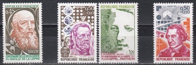 Franta 1973 - Aniversari - Personalitati, 3 Serii, MNH foto
