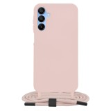 Husa cu snur compatibila samsung galaxy a15, prindere la gat reglabila, crossbody, pink