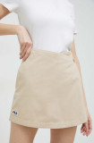 Fila pantaloni scurti din bumbac culoarea bej, neted, high waist