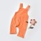 Salopeta Velvet cu bretele din 80%bumbac organic si 20% poliester - Portocaliu, BabyCosy (Marime: 6-9 luni)