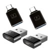 Set 4 adaptoare OTG, TrendiShop&reg;, Mix Type C catre USB si USB catre Type C, compact si portabil, compatibil cu Macbook, Iphone, Samsung, diverse table, Negru