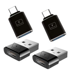 Set 4 adaptoare OTG, TrendiShop&reg;, Mix Type C catre USB si USB catre Type C, compact si portabil, compatibil cu Macbook, Iphone, Samsung, diverse table