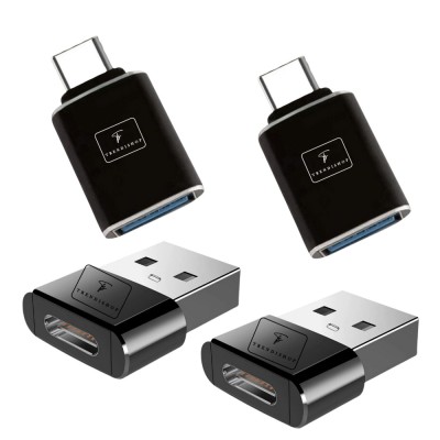 Set 4 adaptoare OTG, TrendiShop&amp;reg;, Mix Type C catre USB si USB catre Type C, compact si portabil, compatibil cu Macbook, Iphone, Samsung, diverse table foto