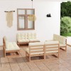 Gossi set mobilier de gradina cu perne, 8 piese, lemn masiv de pin