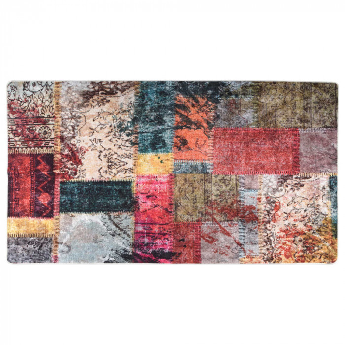 vidaXL Covor lavabil, mozaic multicolor, 190x300 cm, antiderapant