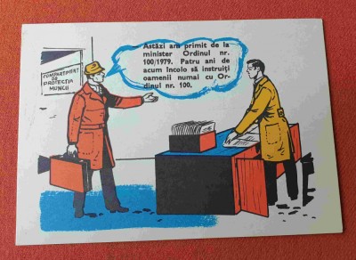 instructaj Protectia muncii propaganda comunista anii 1980 plansa - reclama #7 foto