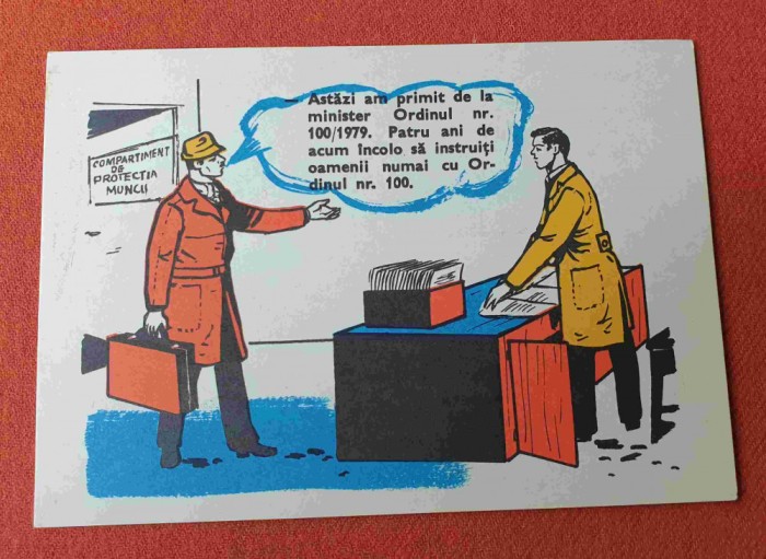 instructaj Protectia muncii propaganda comunista anii 1980 plansa - reclama #7