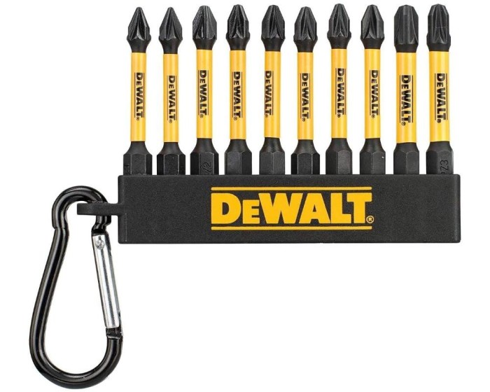 Set de 10 biti 57mm pe un breloc FLEXTORQ DeWalt DT7274-QZ