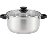 Oala inox 26cm Hausberg HB-H EKO 786 cu capac sticla inductie