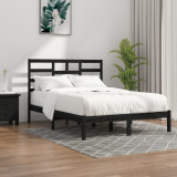 VidaXL Cadru de pat, negru, 140x190 cm, lemn masiv 3105779