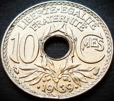 Moneda istorica 10 CENTIMES - FRANTA, anul 1939 * cod 2590 foto