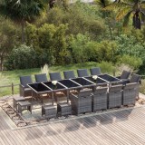 Cumpara ieftin Set mobilier grădină cu perne, 19 piese, gri, poliratan