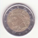 Italia 2 euro 2024 XF- aUNC- Dante Alighieri, a doua hartă., Europa