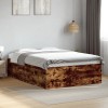 VidaXL Cadru de pat, stejar afumat, 140x190 cm, lemn prelucrat
