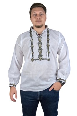 Bluza tip ie barbati RB 24, alb/maro , marimea XL foto