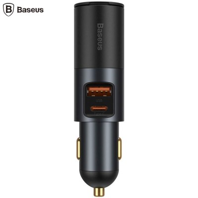 INCARCATOR auto Baseus Share Together,1 x USB Output 5V/3A,1 x USB Type-C max 5V/3A si 1 x bricheta auto 60W,total output 120W, pt. bricheta auto,gri&amp;quot; foto