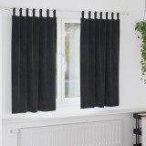 Cumpara ieftin Draperii opace cu agățătoare, 2 buc., negru, catifea