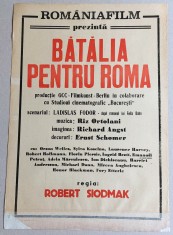 Batalia pentru Roma - Afis film istoric Romaniafilm 1968, cinema Epoca de Aur