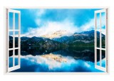 Sticker decorativ, Fereastra 3D, Munte, 85 cm, 236STK, natura si peisaje