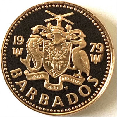 BARBADOS 1 CENT 1979 PROOF, RARA foto