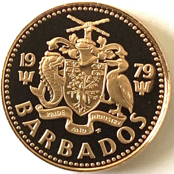 BARBADOS 1 CENT 1979 PROOF, RARA