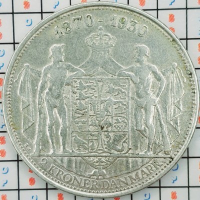 Danemarca 2 kroner 1930 argint - King&amp;#039;s Birthday - km 829 - A014 foto