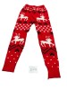 Pantaloni lungi, model iarna cu cerbi,culoarea rosu, varsta 5-6 ani