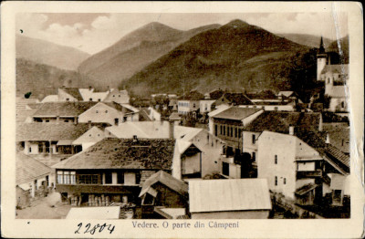 YIMR01821 campeni alba valea ariesului vedere partiala biserica indoitura 1930 foto